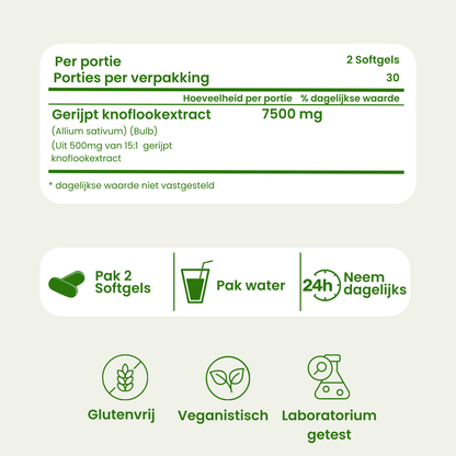 Gerijpt Knoflookextract - 7500mg Geurloos